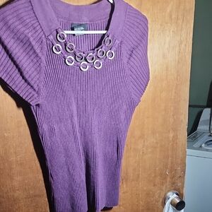 Purple Short Sleeve Women's Top